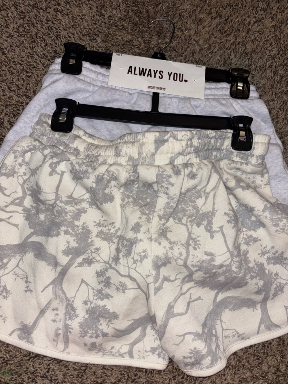 Always You Cream & Light Gray Micro Shorts